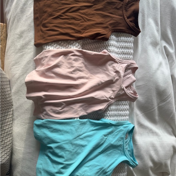 lululemon athletica Tops - 3-Pack lululemon racerback tank tops. Brown, light pink & turquoise.
